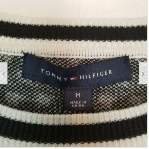 Tommy Hilfiger Size M Black and White Sweater - Picture 3 of 7